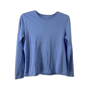 LL Bean Supima Cotton Long Sleeve Basic Top Blue S